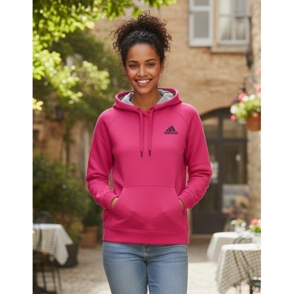 Adidas Hooded Sweatshirt Women's L Magenta Pink Gym Pullover Casual‎ Activewear